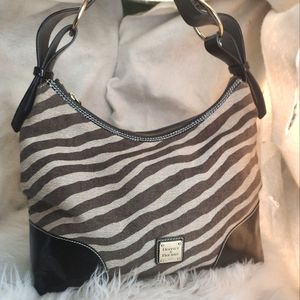 Authentic Dooney & Bourke canvas zebra purse handbag